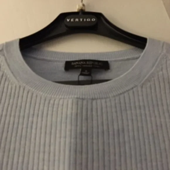 Banana Republic Baby blue 100% merino wool size S - Picture 3 of 8